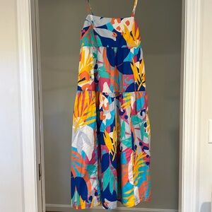 J.Crew Women’s Multi colored Maxi Sun dress.  Side zip, lined